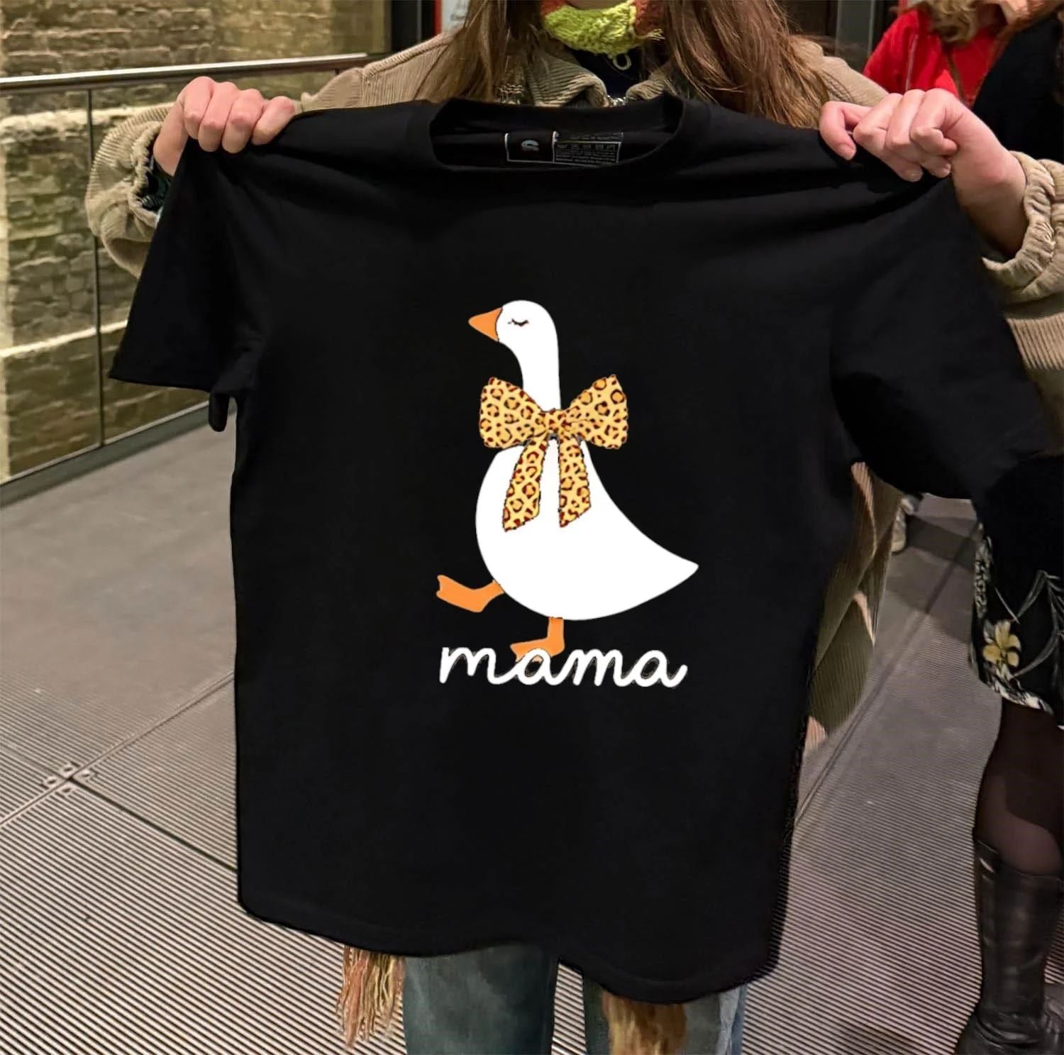 Leopard Print Bow Goose Mama - Adult & Kids T-Shirts, Sweatshirts & Hoodies apparel design preview 2