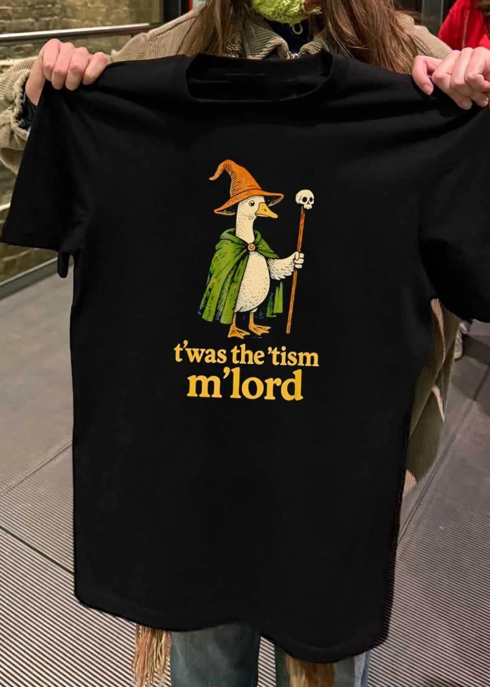 Wizard Duck 'Twas the 'Tism M'lord Meme Funny - Adult & Kids T-Shirts, Sweatshirts & Hoodies apparel design preview 2