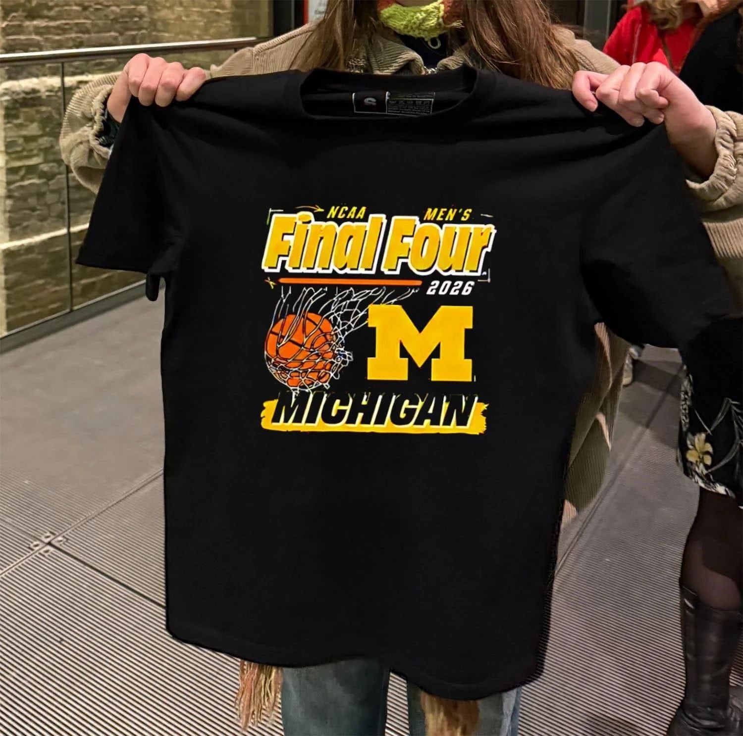 Michigan wolverines mens basketball final four ball - Adult & Kids T-Shirts, Sweatshirts & Hoodies apparel design preview 2