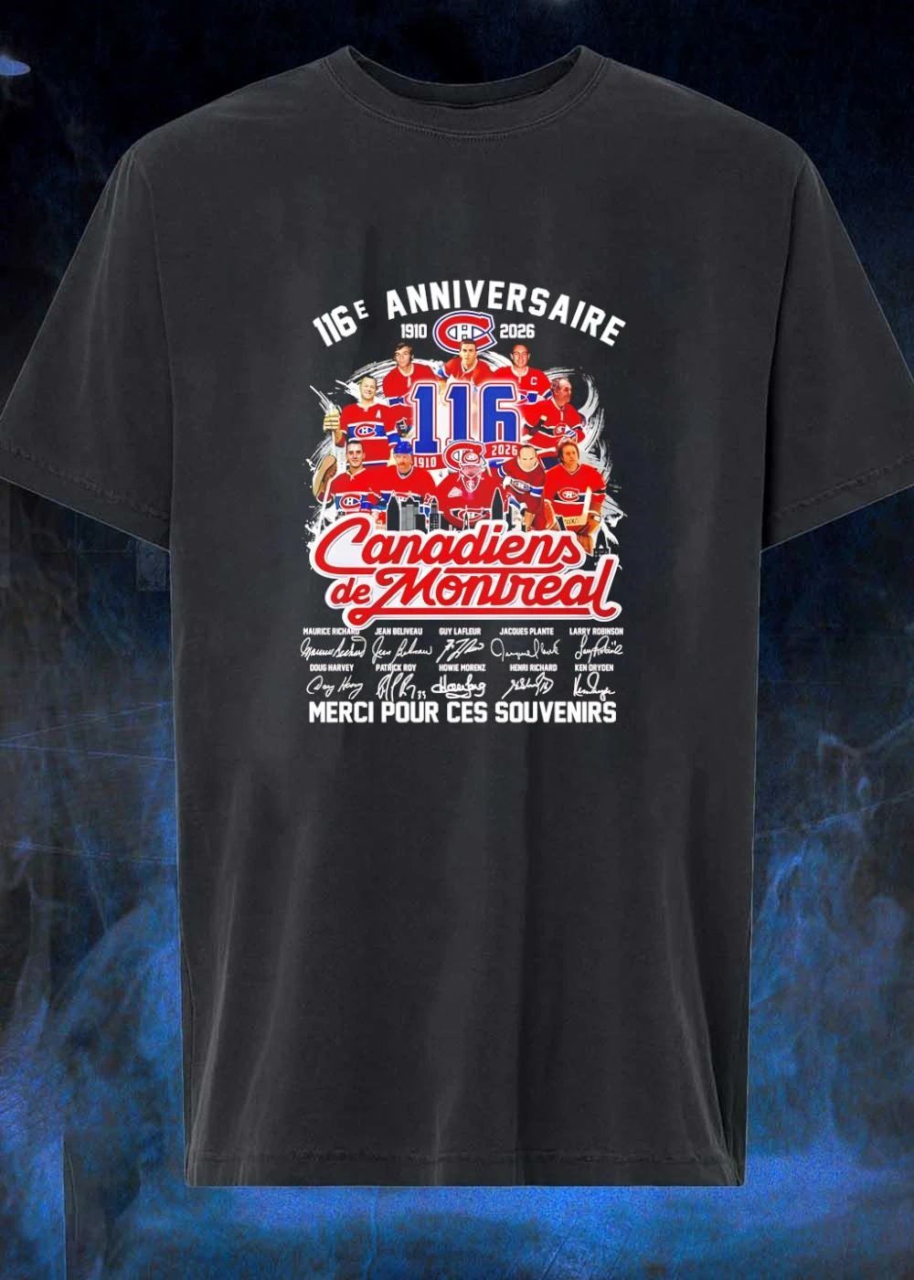 Montreal Canadiens 116e Anniversaire Merci Pour Ces - Adult & Kids T-Shirts, Sweatshirts & Hoodies apparel design preview 1