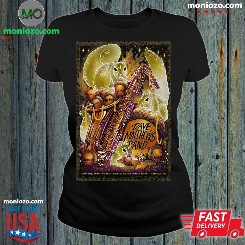 Original Dave Matthews Band Raleigh NC 6 5 2026 - Adult & Kids T-Shirts, Sweatshirts & Hoodies apparel design preview 1