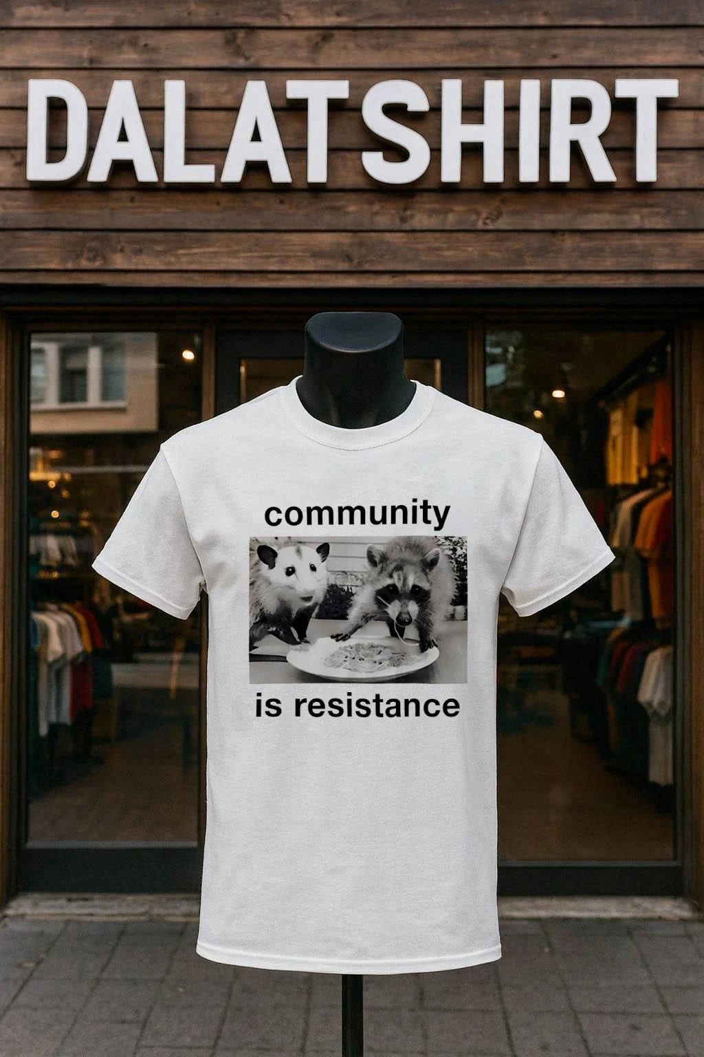 Community Resistance Possum and Raccoon - Adult & Kids T-Shirts, Sweatshirts & Hoodies apparel design preview 1