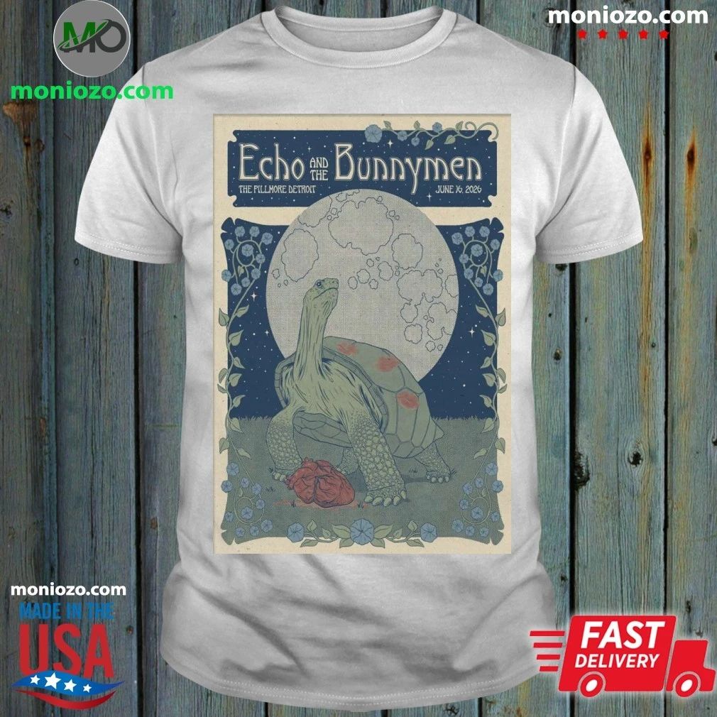 Echo And The Bunnymen In Detroit MI On June 16 2026 - Adult & Kids T-Shirts, Sweatshirts & Hoodies apparel design preview 1
