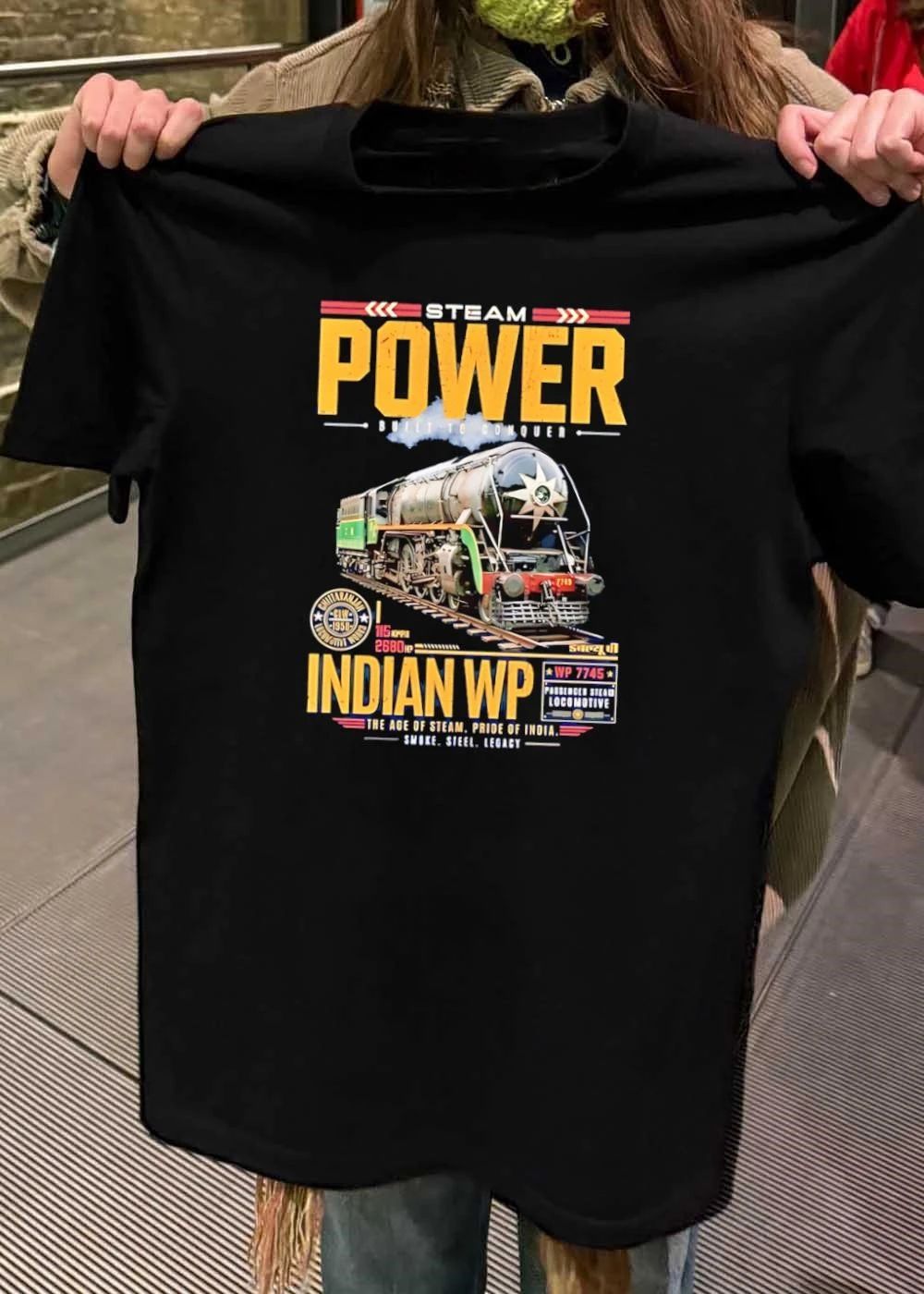 Steam Power Built To Conquer Indian Wp Locomotive - Adult & Kids T-Shirts, Sweatshirts & Hoodies apparel design preview 2