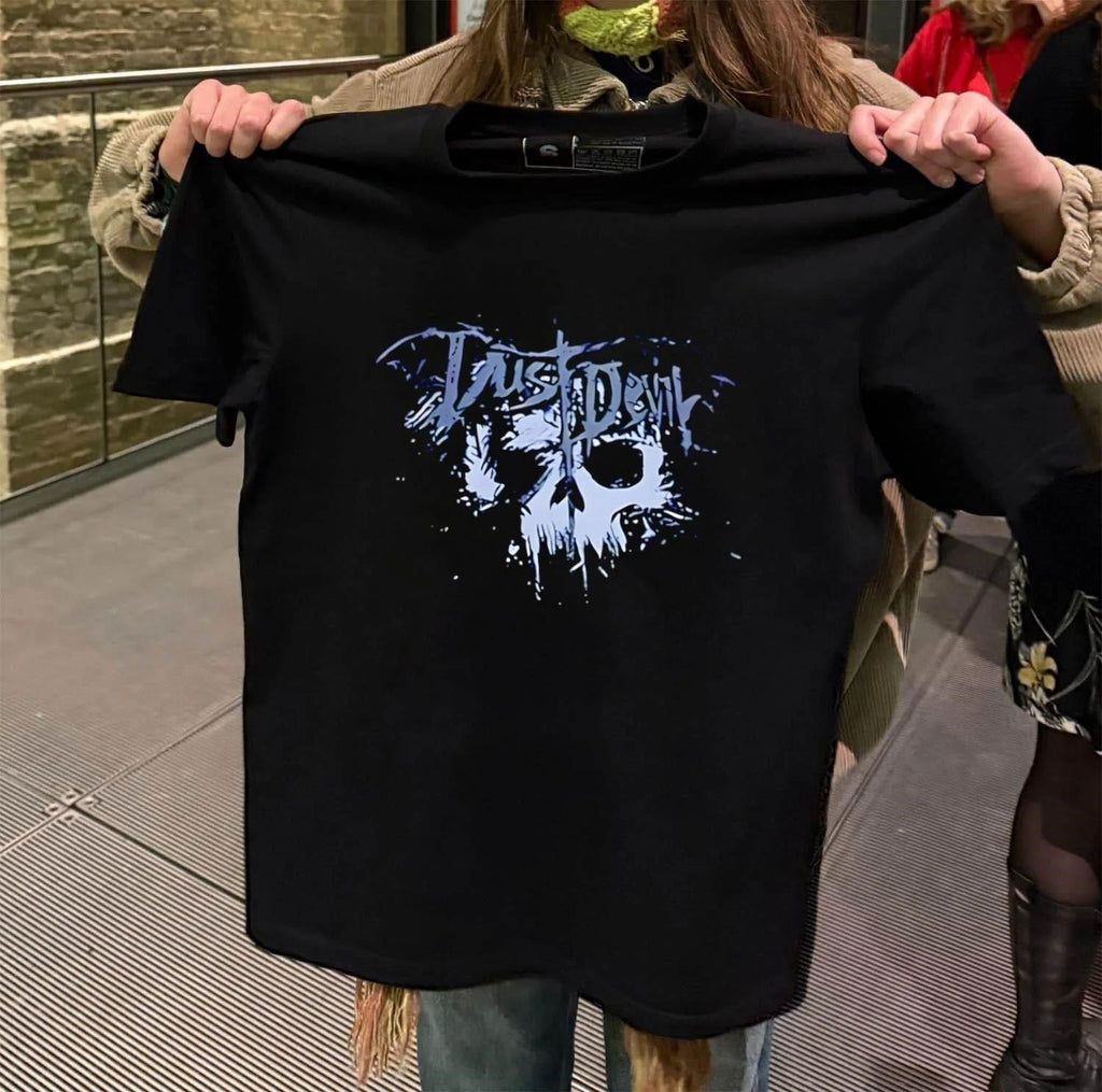 Trust Devil Skull Distressed Heavy Metal - Adult & Kids T-Shirts, Sweatshirts & Hoodies apparel design preview 2