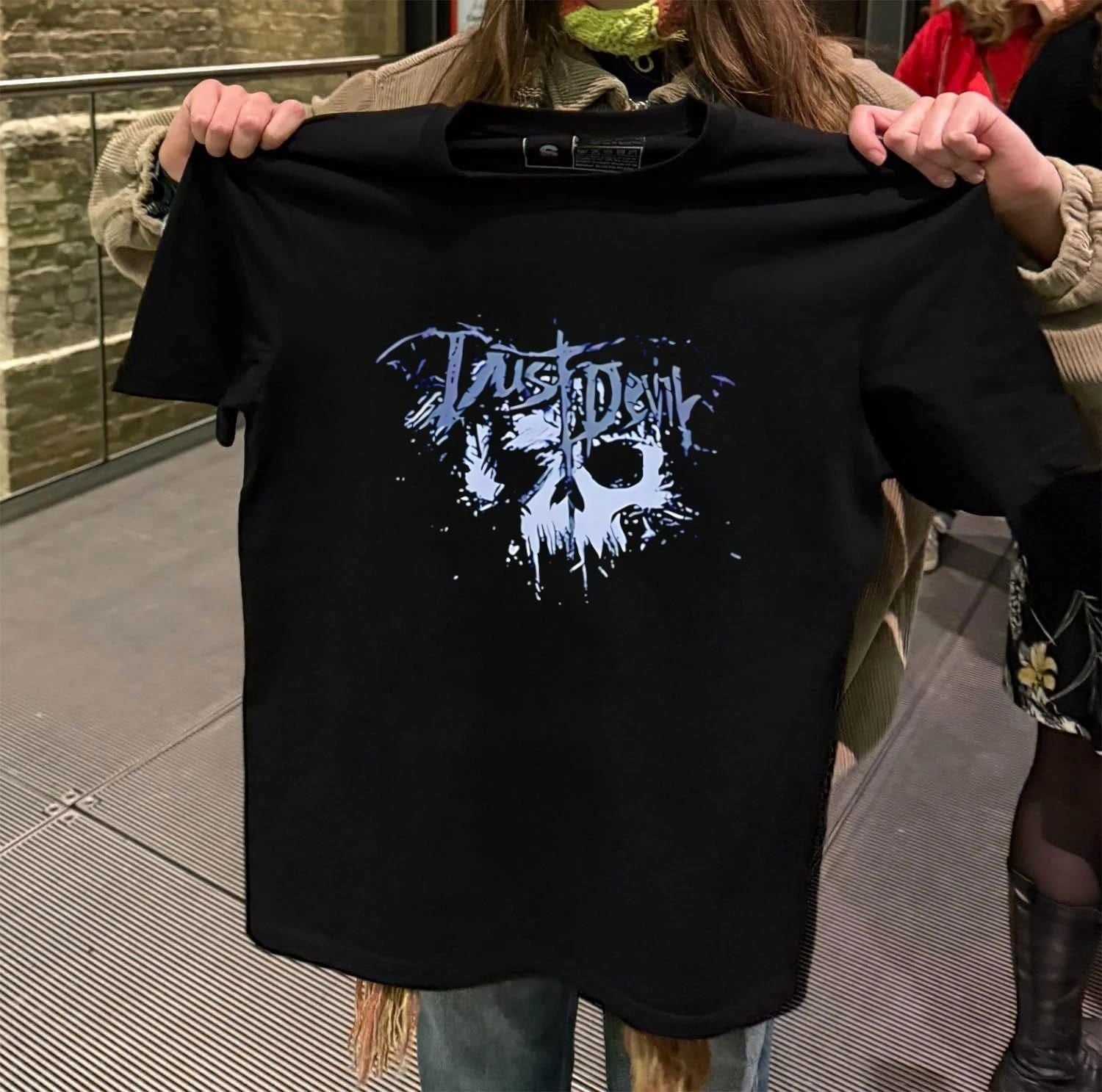 Trust Devil Skull Distressed Heavy Metal - Adult & Kids T-Shirts, Sweatshirts & Hoodies apparel design preview 2
