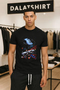 Millennium Falcon Death Star Battle Space Scene - Adult & Kids T-Shirts, Sweatshirts & Hoodies apparel design preview 1