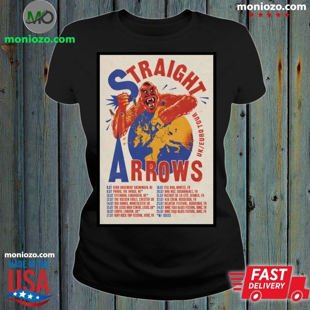 STRAIGHT ARROWS EURO UK TOUR 2026 Poster - Adult & Kids T-Shirts, Sweatshirts & Hoodies apparel design preview 1