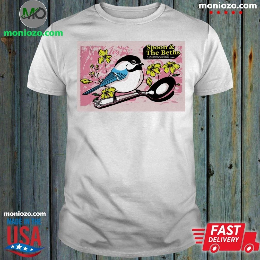 Original Spoon And The Beths June 26 2026 In Detroit - Adult & Kids T-Shirts, Sweatshirts & Hoodies apparel design preview 1