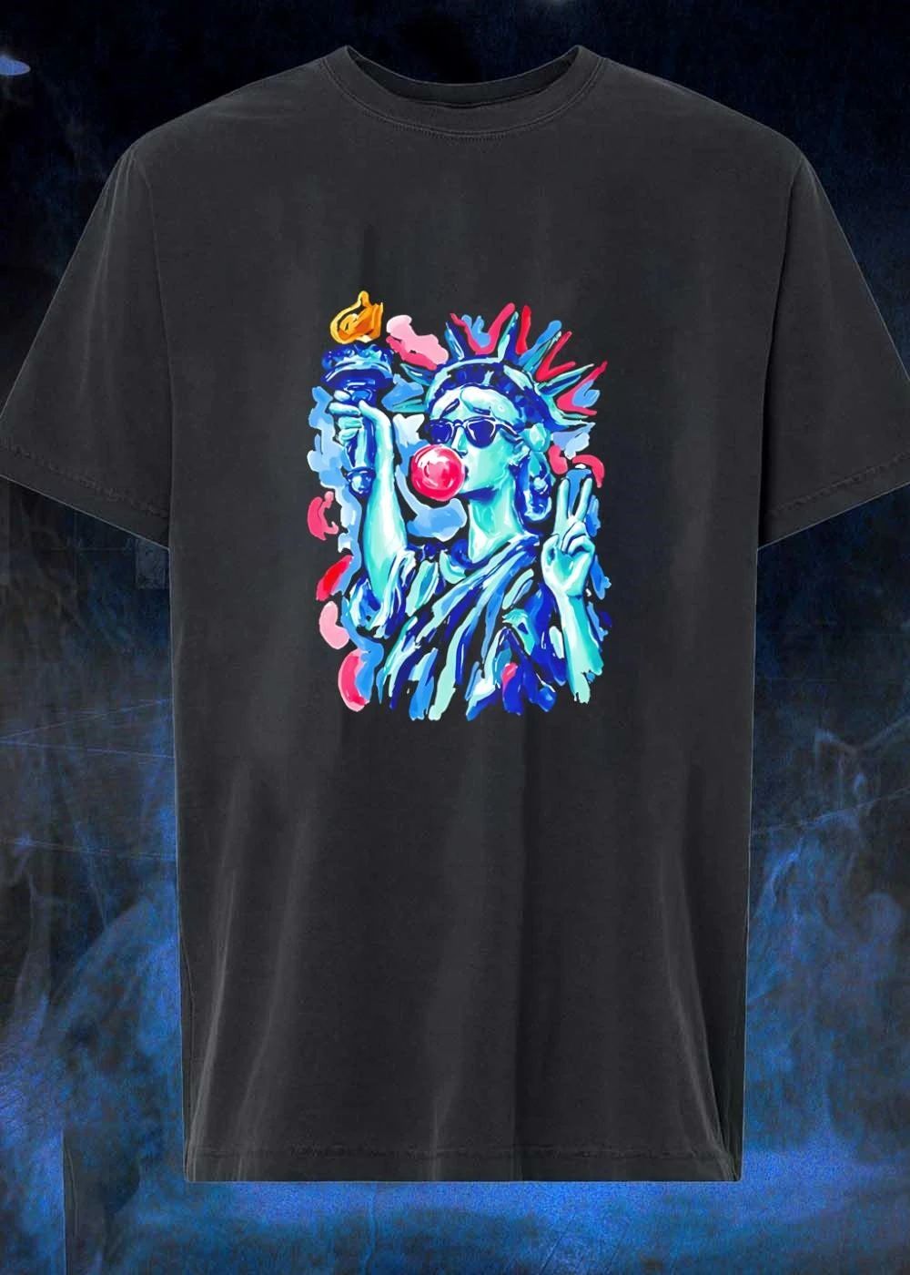 Statue Of Liberty Blowing Bubble Gum Sunglasses Pop - Adult & Kids T-Shirts, Sweatshirts & Hoodies apparel design preview 1