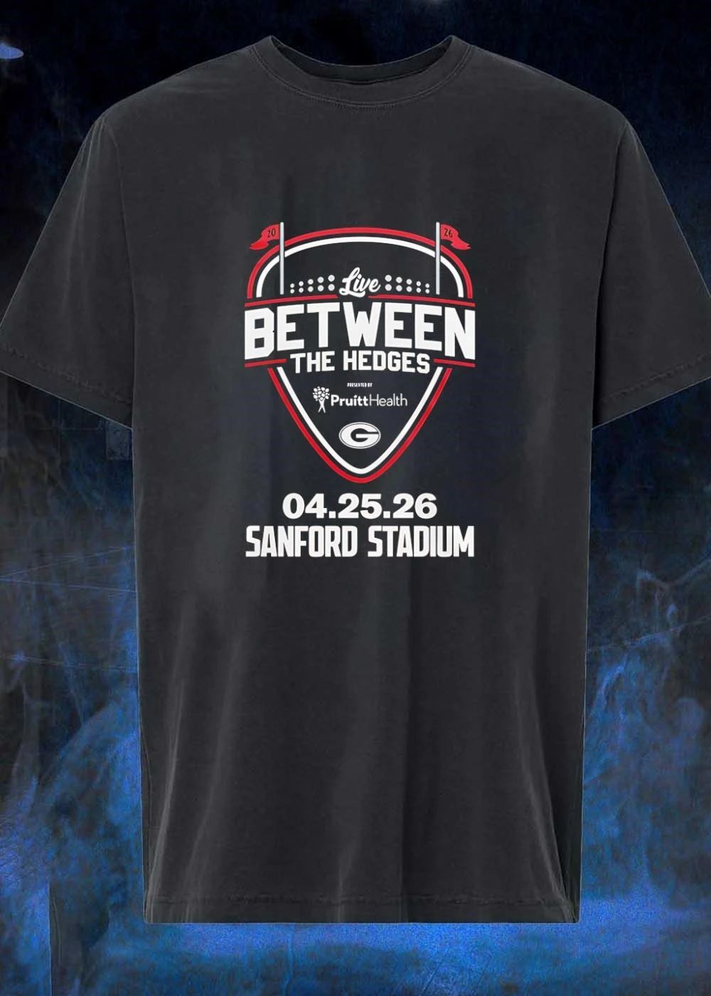 Live Between The Hedges Georgia G Sanford Stadium - Adult & Kids T-Shirts, Sweatshirts & Hoodies apparel design preview 1