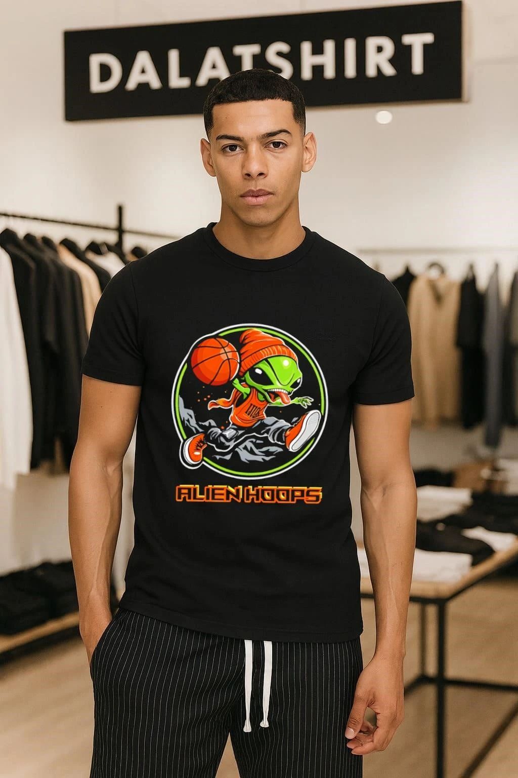 Alien Hoops Basketball - Adult & Kids T-Shirts, Sweatshirts & Hoodies apparel design preview 1