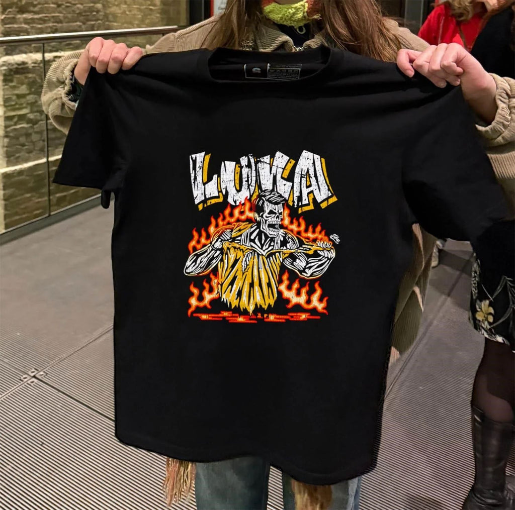 Lakers Skeleton Luka fire tear - Adult & Kids T-Shirts, Sweatshirts & Hoodies apparel design preview 2