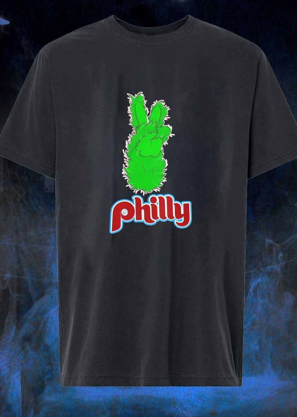 Grinch Hand Peace Sign Philly - Adult & Kids T-Shirts, Sweatshirts & Hoodies apparel design preview 1