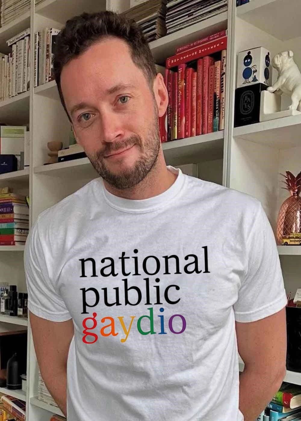 National Public Gaydio LGBTQ+ Pride Rainbow NPR - Adult & Kids T-Shirts, Sweatshirts & Hoodies apparel design preview 2