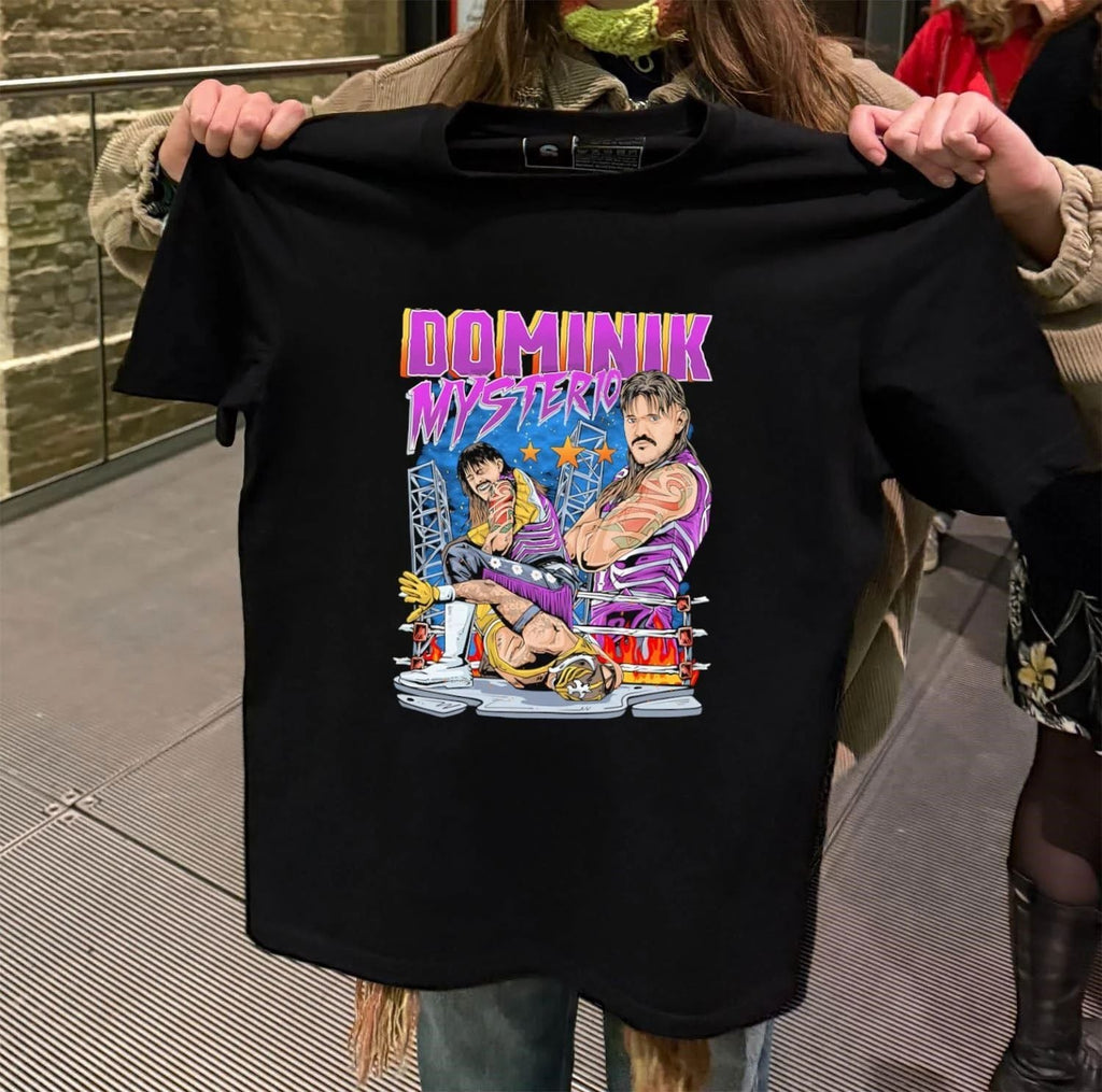 Dominik Mysterio Pro Wrestling Ring Match - Adult & Kids T-Shirts, Sweatshirts & Hoodies apparel design preview 2