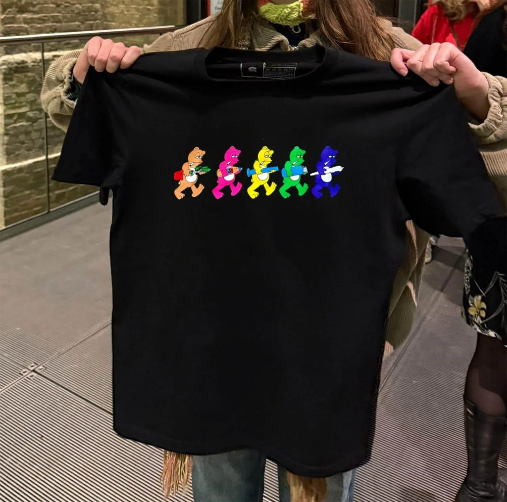 Colorful Cartoon Bears Carrying Smoking Accessories - Adult & Kids T-Shirts, Sweatshirts & Hoodies apparel design preview 2