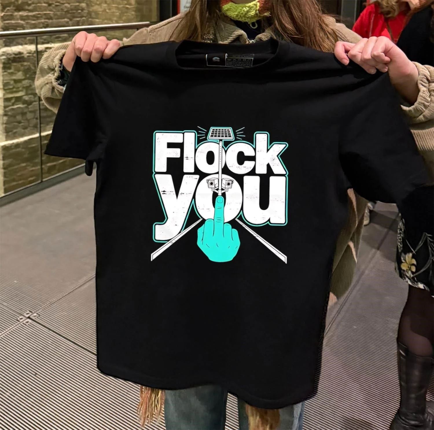Flock You Solar Power Surveillance Camera Middle - Adult & Kids T-Shirts, Sweatshirts & Hoodies apparel design preview 2