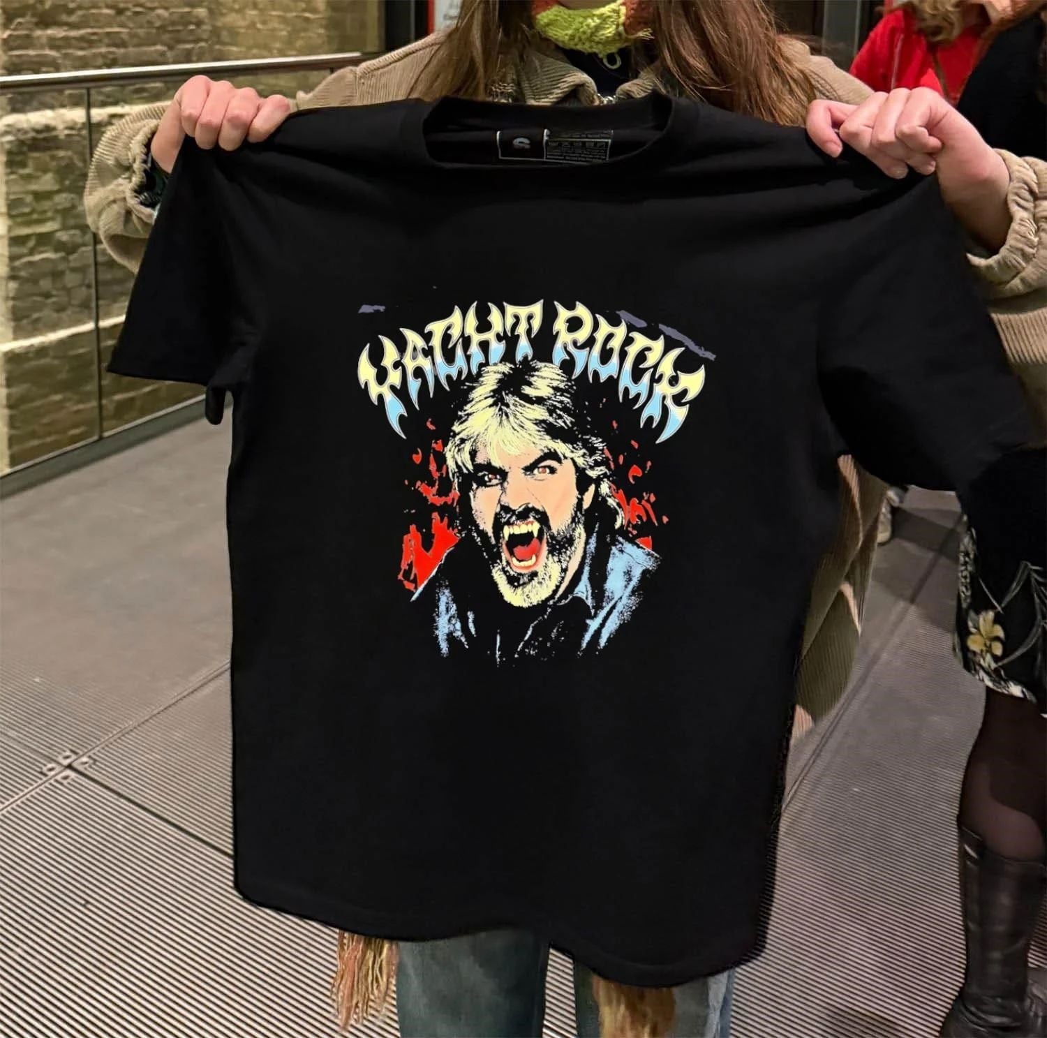 Yacht Rock Michael McDonald Vampire Fangs Metal - Adult & Kids T-Shirts, Sweatshirts & Hoodies apparel design preview 2