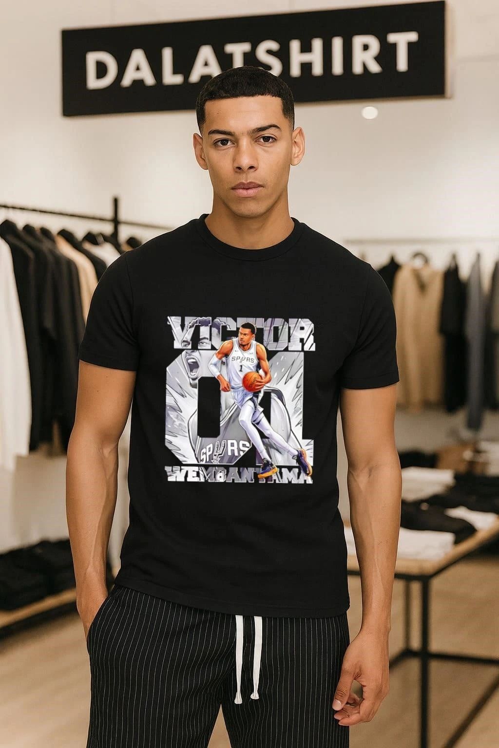Victor Wembanyama 01 San Antonio Spurs design - Adult & Kids T-Shirts, Sweatshirts & Hoodies apparel design preview 1