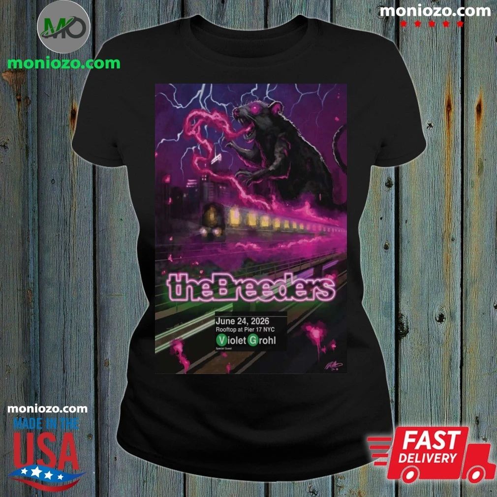 Original The Breeders 24 June 2026 Rooftop at Pier 17 - Adult & Kids T-Shirts, Sweatshirts & Hoodies apparel design preview 1