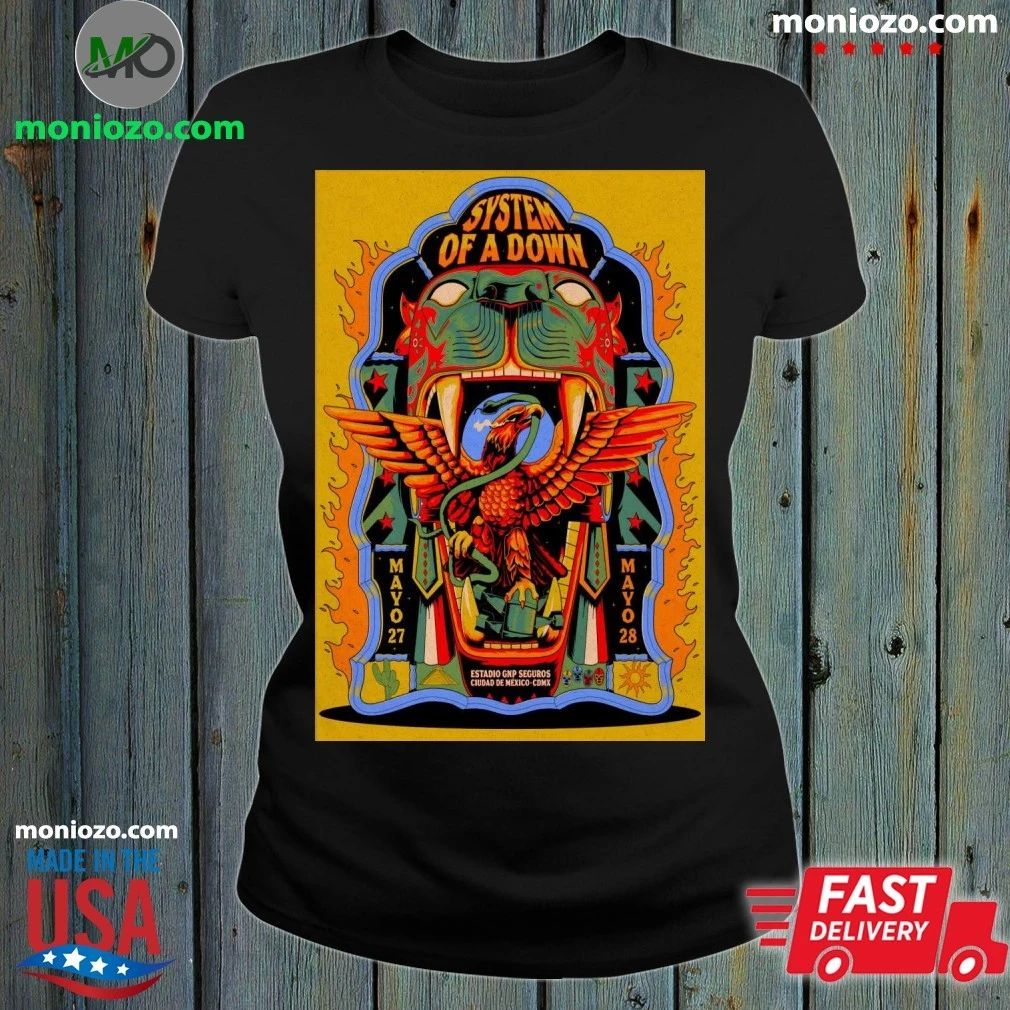 Original System Of A Down Mexico City May 27-28 2026 - Adult & Kids T-Shirts, Sweatshirts & Hoodies apparel design preview 1