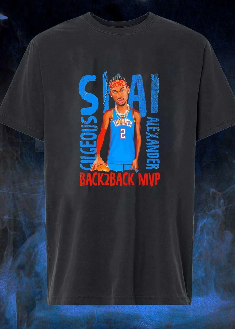 Shai Gilgeous Alexander Back 2 MVP Oklahoma City - Adult & Kids T-Shirts, Sweatshirts & Hoodies apparel design preview 1