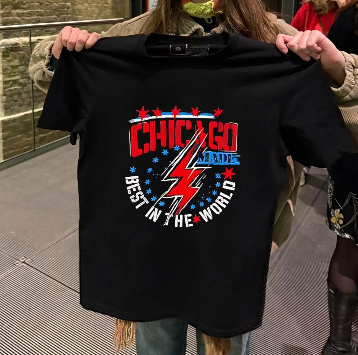 Chicago Made Best In The World Lightning Bolt - Adult & Kids T-Shirts, Sweatshirts & Hoodies apparel design preview 2