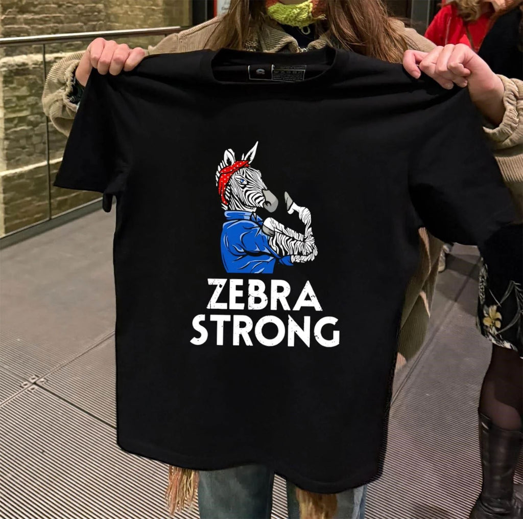 Rosie the Riveter Zebra Strong - Adult & Kids T-Shirts, Sweatshirts & Hoodies apparel design preview 2