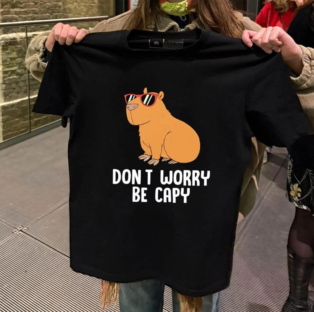 Don't Worry Be Capy cute - Adult & Kids T-Shirts, Sweatshirts & Hoodies apparel design preview 2