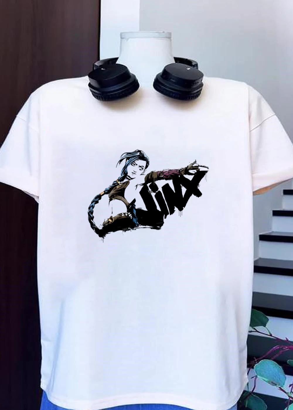 Jinx Arcane League of Legends Spray Paint Graffiti - Adult & Kids T-Shirts, Sweatshirts & Hoodies apparel design preview 1
