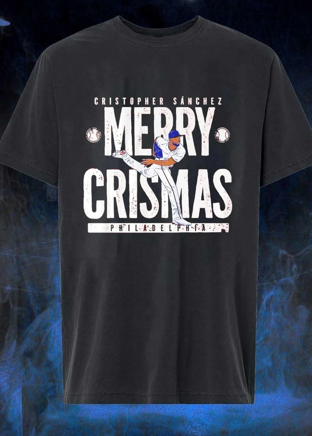 Philadelphia Phillies Cristopher Sanchez Merry - Adult & Kids T-Shirts, Sweatshirts & Hoodies apparel design preview 1