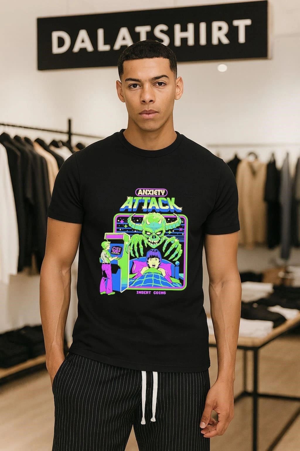 Anxiety Attack Black Steven Rhodes - Adult & Kids T-Shirts, Sweatshirts & Hoodies apparel design preview 1