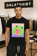 Frog Drinking Peach Milk Cartoon - Adult & Kids T-Shirts, Sweatshirts & Hoodies apparel design preview 1