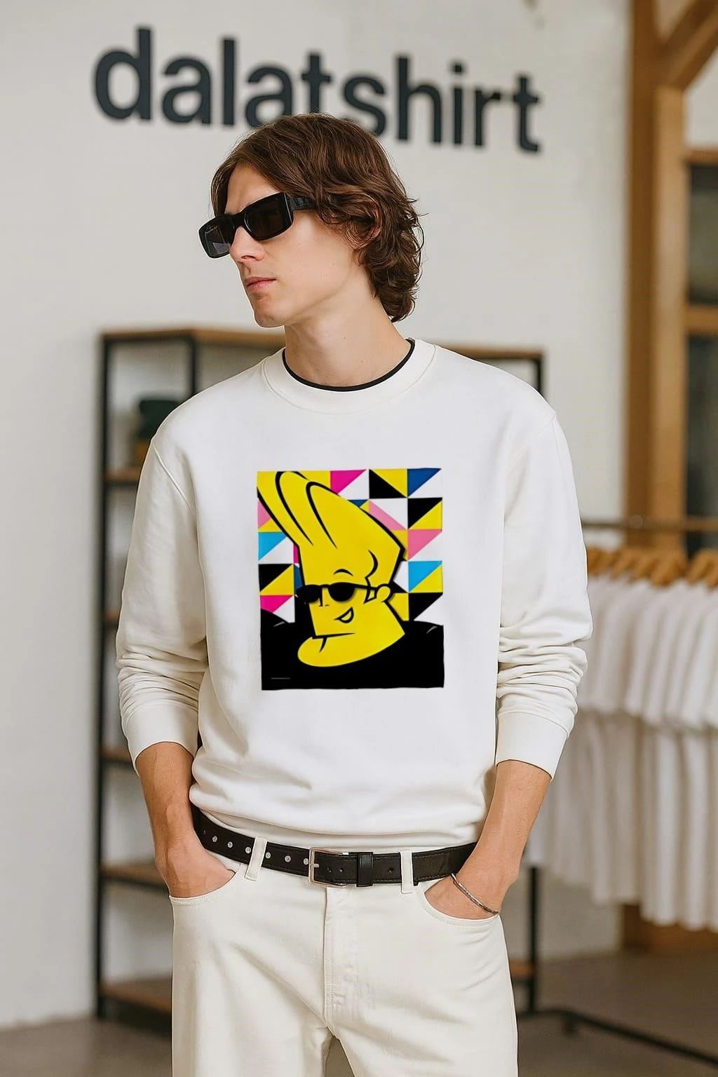 Johnny Bravo Cartoon Character Yellow Pompadour - Adult & Kids T-Shirts, Sweatshirts & Hoodies apparel design preview 2