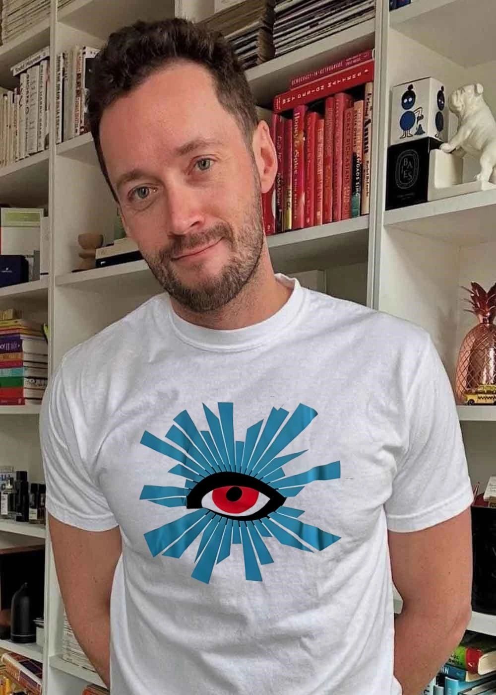 All-Seeing Eye Blue Radiant Burst Red Pupil Future - Adult & Kids T-Shirts, Sweatshirts & Hoodies apparel design preview 2