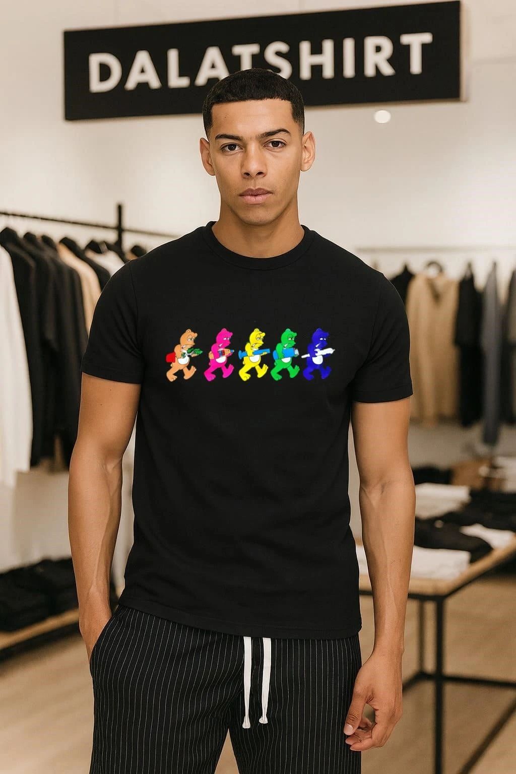 Colorful Cartoon Bears Carrying Smoking Accessories - Adult & Kids T-Shirts, Sweatshirts & Hoodies apparel design preview 1