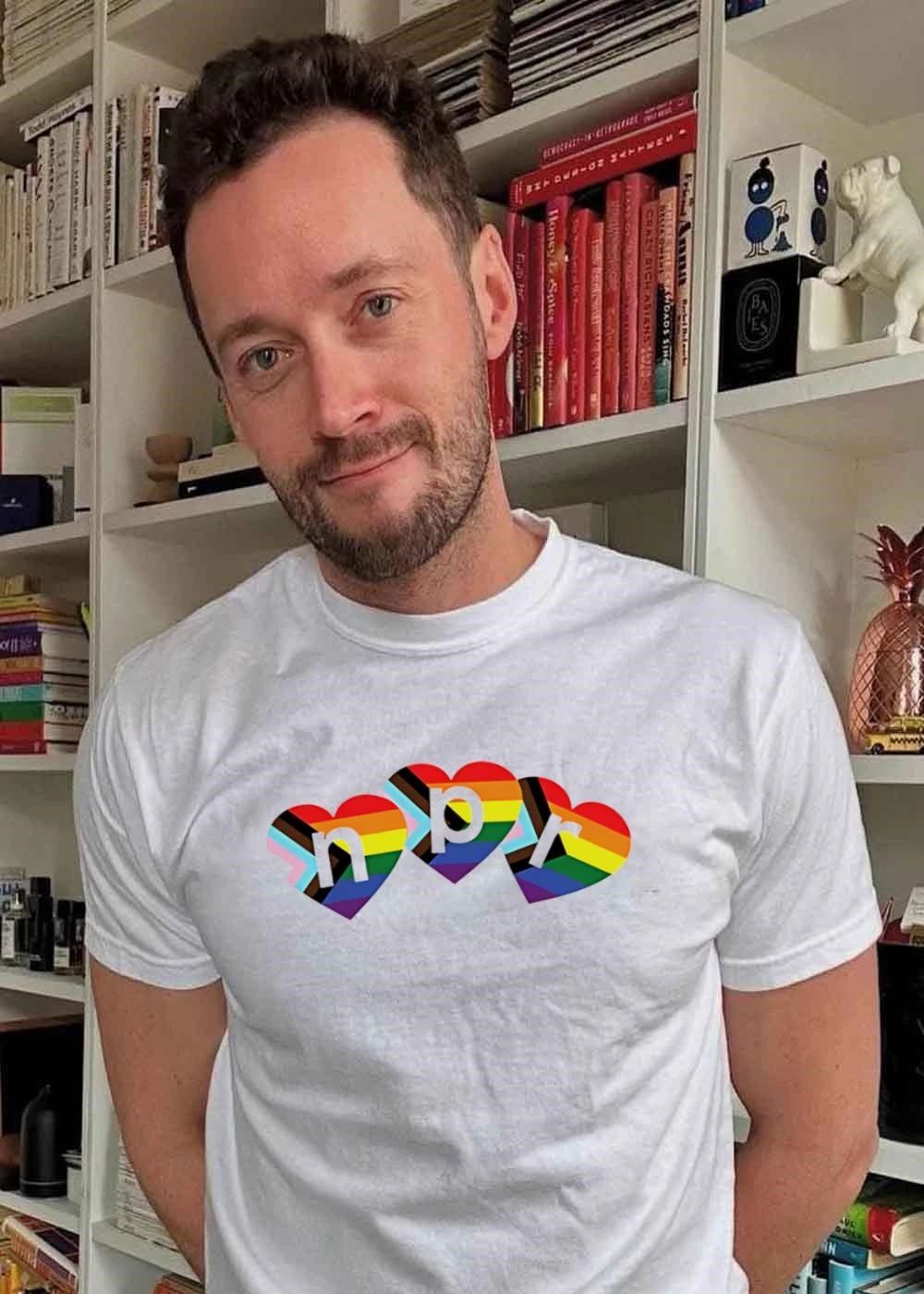 NPR Progress Pride Flag Hearts LGBTQ+ Month 2026 - Adult & Kids T-Shirts, Sweatshirts & Hoodies apparel design preview 2
