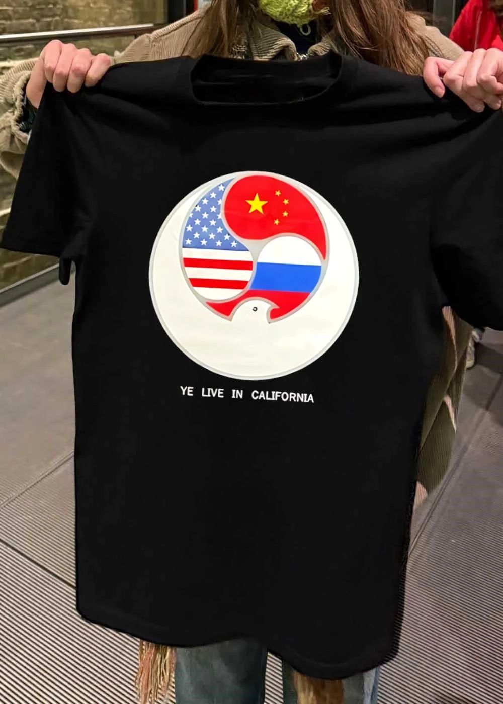 Ye Live in California US China Russia Flags New - Adult & Kids T-Shirts, Sweatshirts & Hoodies apparel design preview 2