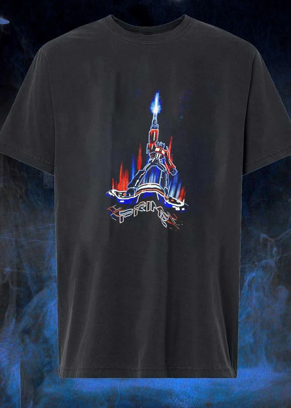 Transformers Optimus Prime Neon Glow Text Retro - Adult & Kids T-Shirts, Sweatshirts & Hoodies apparel design preview 1