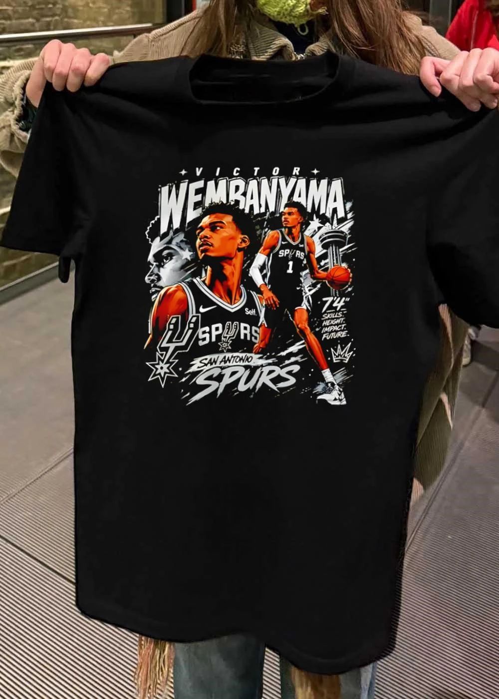 Victor Wembanyama San Antonio Spurs 7'4′ NBA - Adult & Kids T-Shirts, Sweatshirts & Hoodies apparel design preview 2