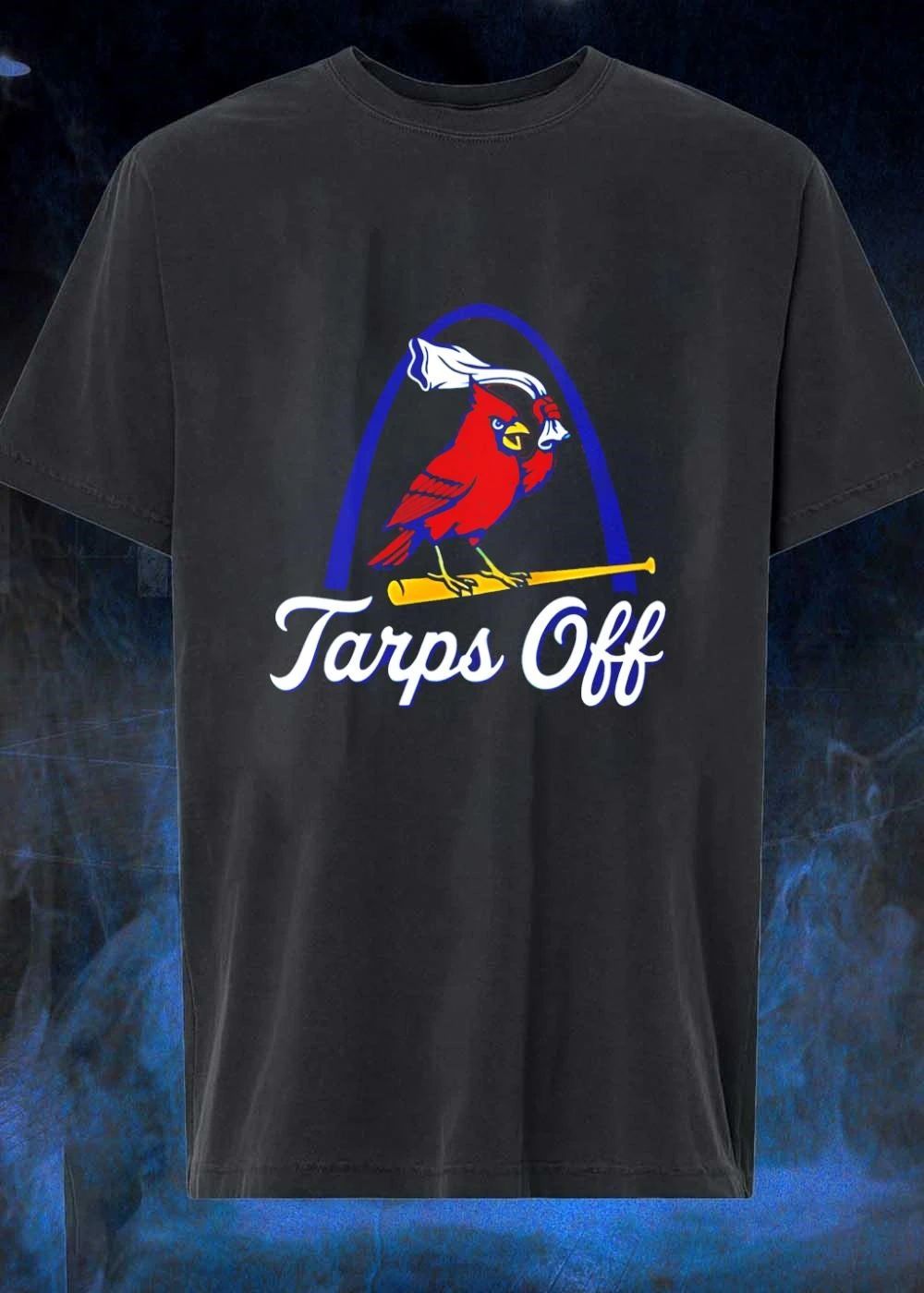 Tarps Off St Louis Cardinals Arch Baseball Mascot - Adult & Kids T-Shirts, Sweatshirts & Hoodies apparel design preview 1