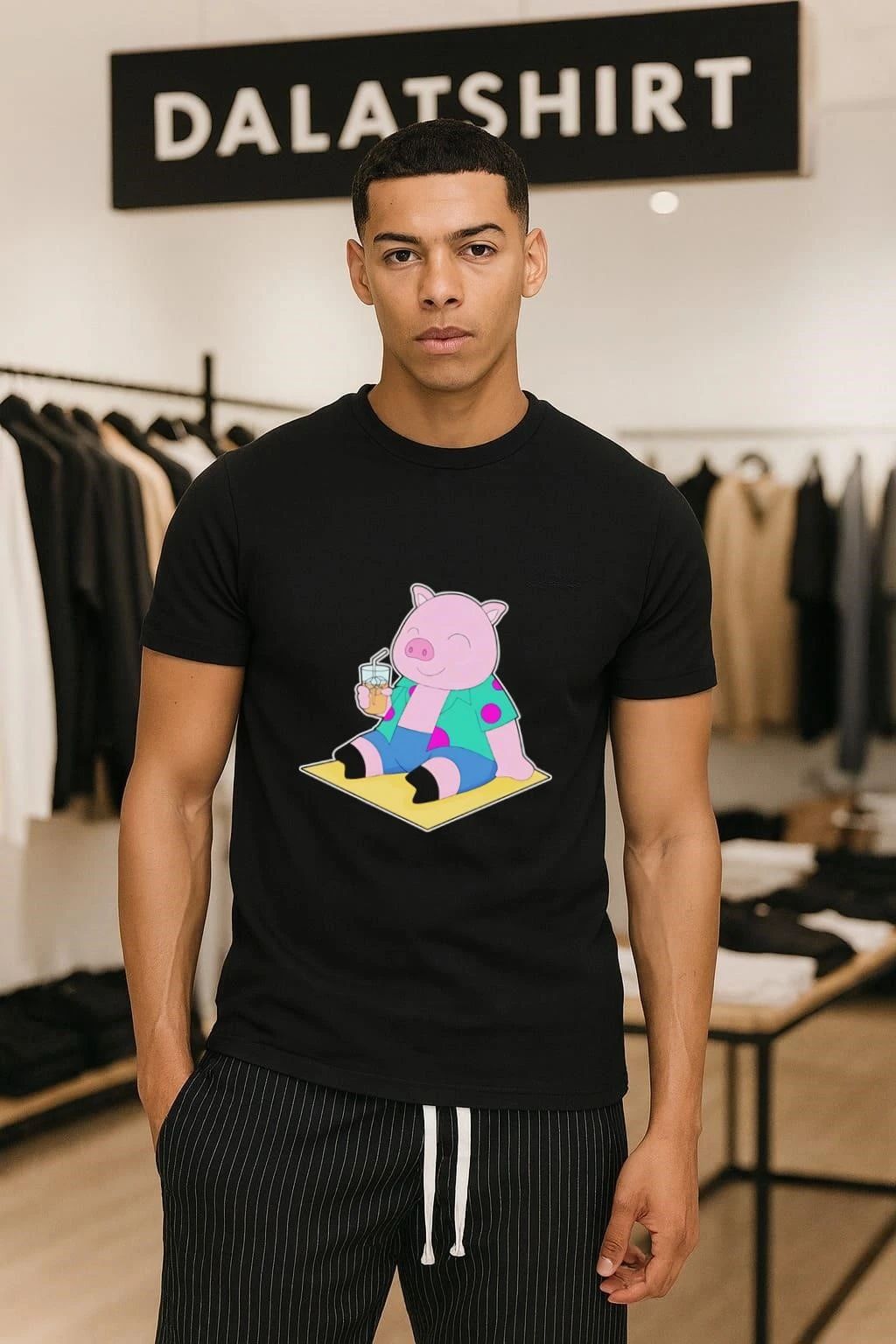Pig Beach Beverage Summer cute - Adult & Kids T-Shirts, Sweatshirts & Hoodies apparel design preview 1