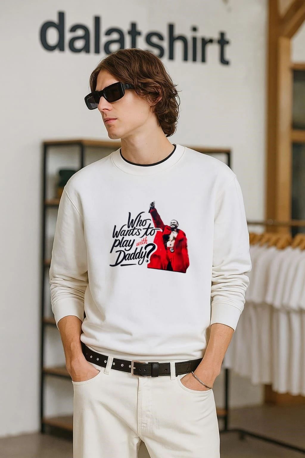 Who Wants to play with Daddy - Adult & Kids T-Shirts, Sweatshirts & Hoodies apparel design preview 2