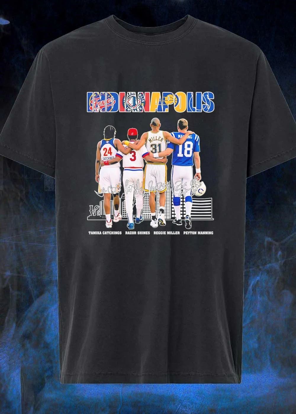 Indianapolis Sports Legends Team Logos - Adult & Kids T-Shirts, Sweatshirts & Hoodies apparel design preview 1