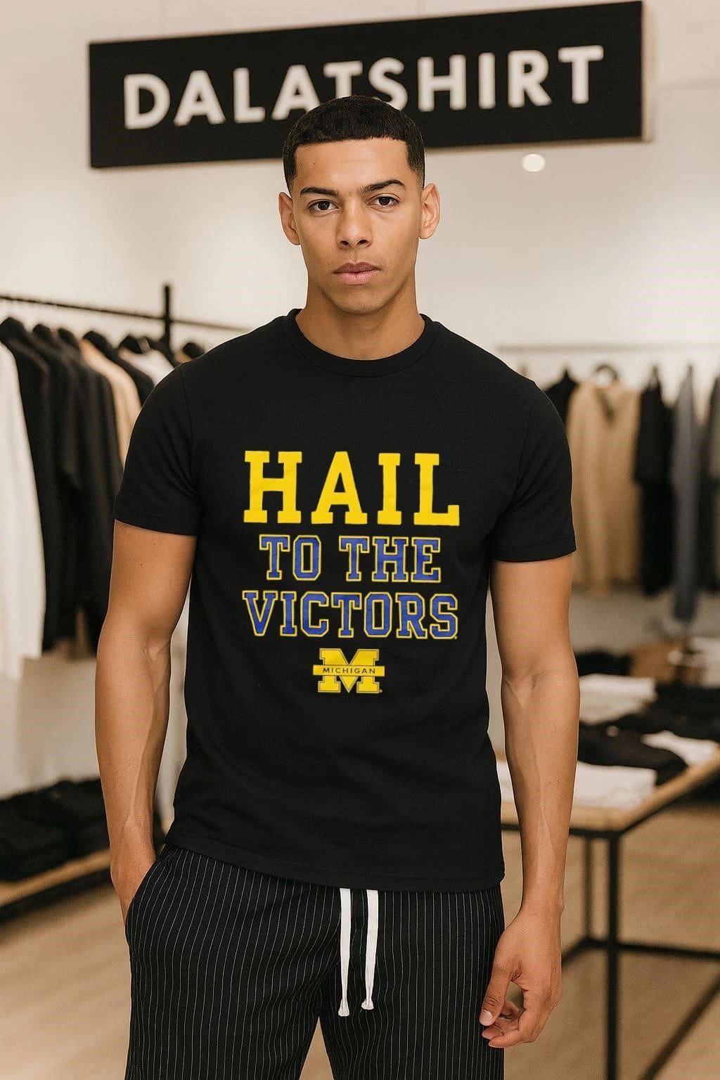 Michigan Wolverines football Hail To The Victors - Adult & Kids T-Shirts, Sweatshirts & Hoodies apparel design preview 1