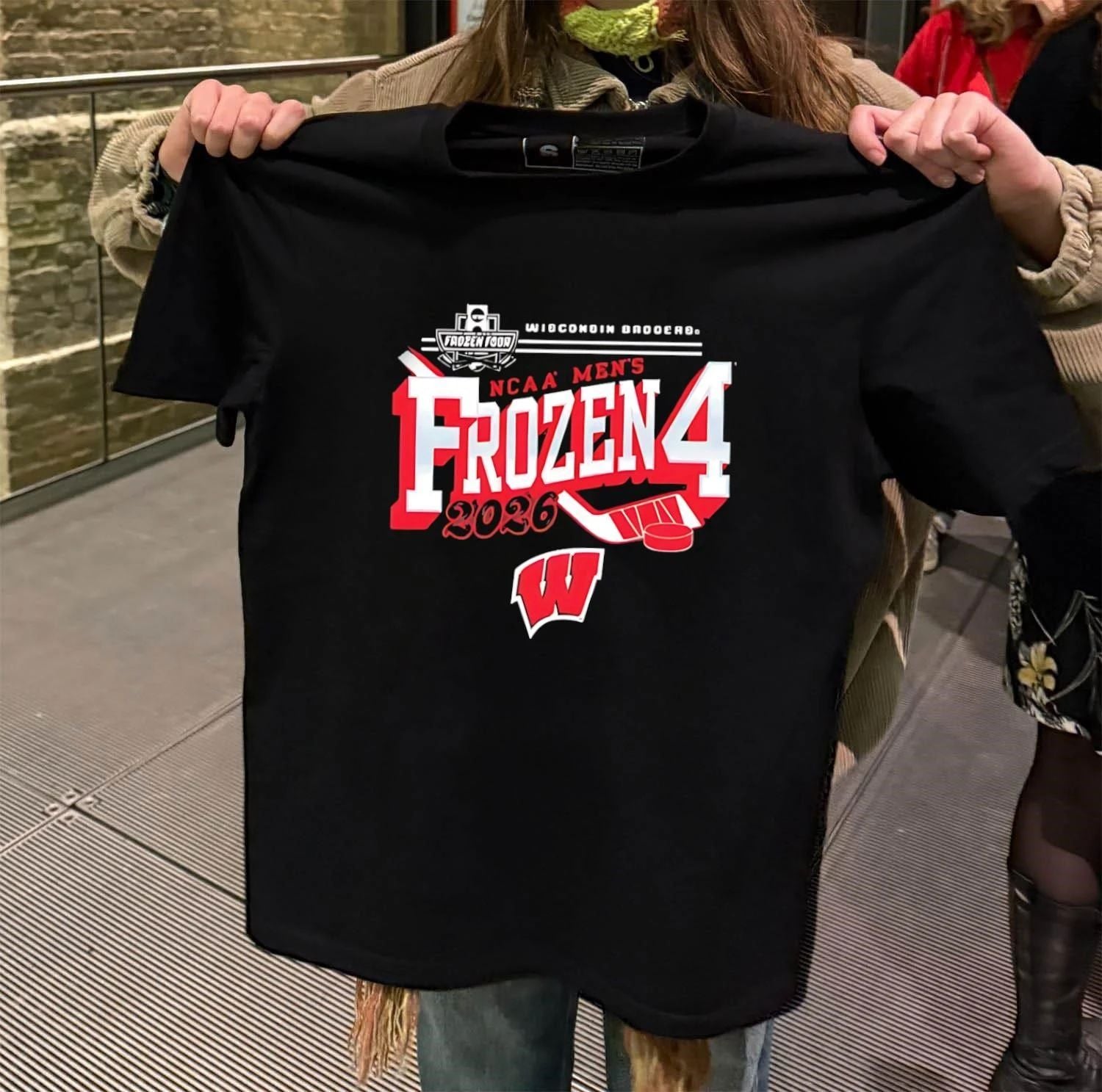 Wisconsin badgers 2026 men's ice hockey frozen four - Adult & Kids T-Shirts, Sweatshirts & Hoodies apparel design preview 2
