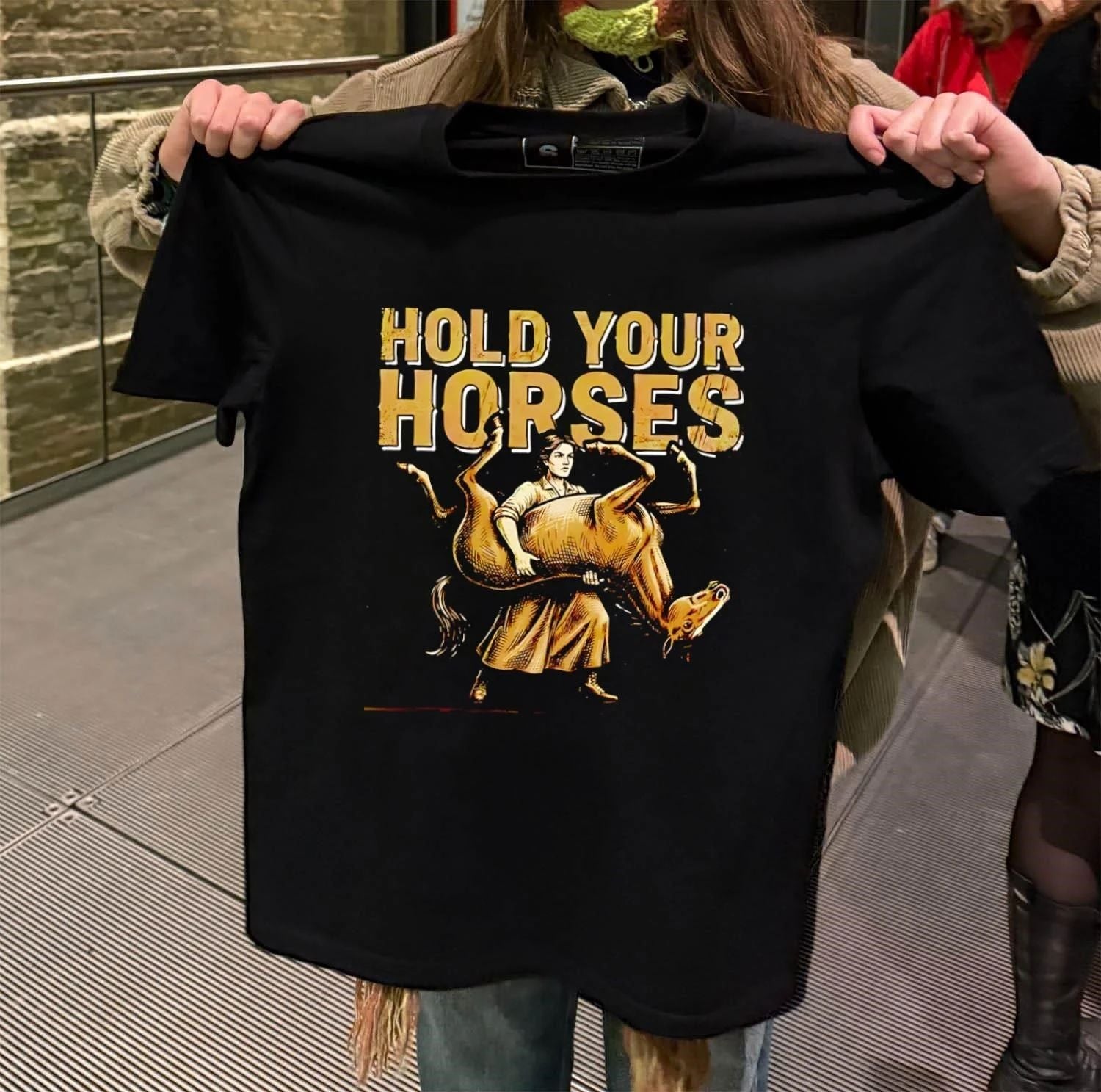 Hold Your Horses retro - Adult & Kids T-Shirts, Sweatshirts & Hoodies apparel design preview 2