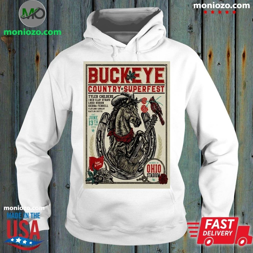 Original Buckeye Country Superfest Poster June 13 - Adult & Kids T-Shirts, Sweatshirts & Hoodies apparel design preview 2