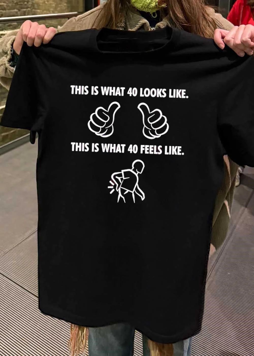 This Is What 40 Looks Like Thumbs Up Feels - Adult & Kids T-Shirts, Sweatshirts & Hoodies apparel design preview 2